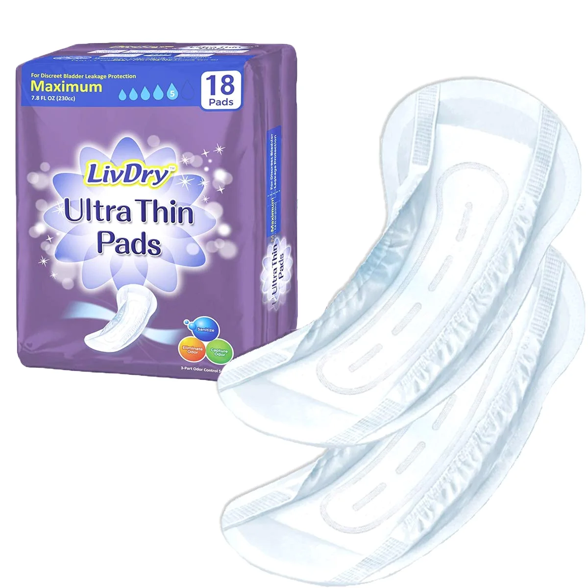 Ultra Thin pads at the Maximum level, next to their pack.